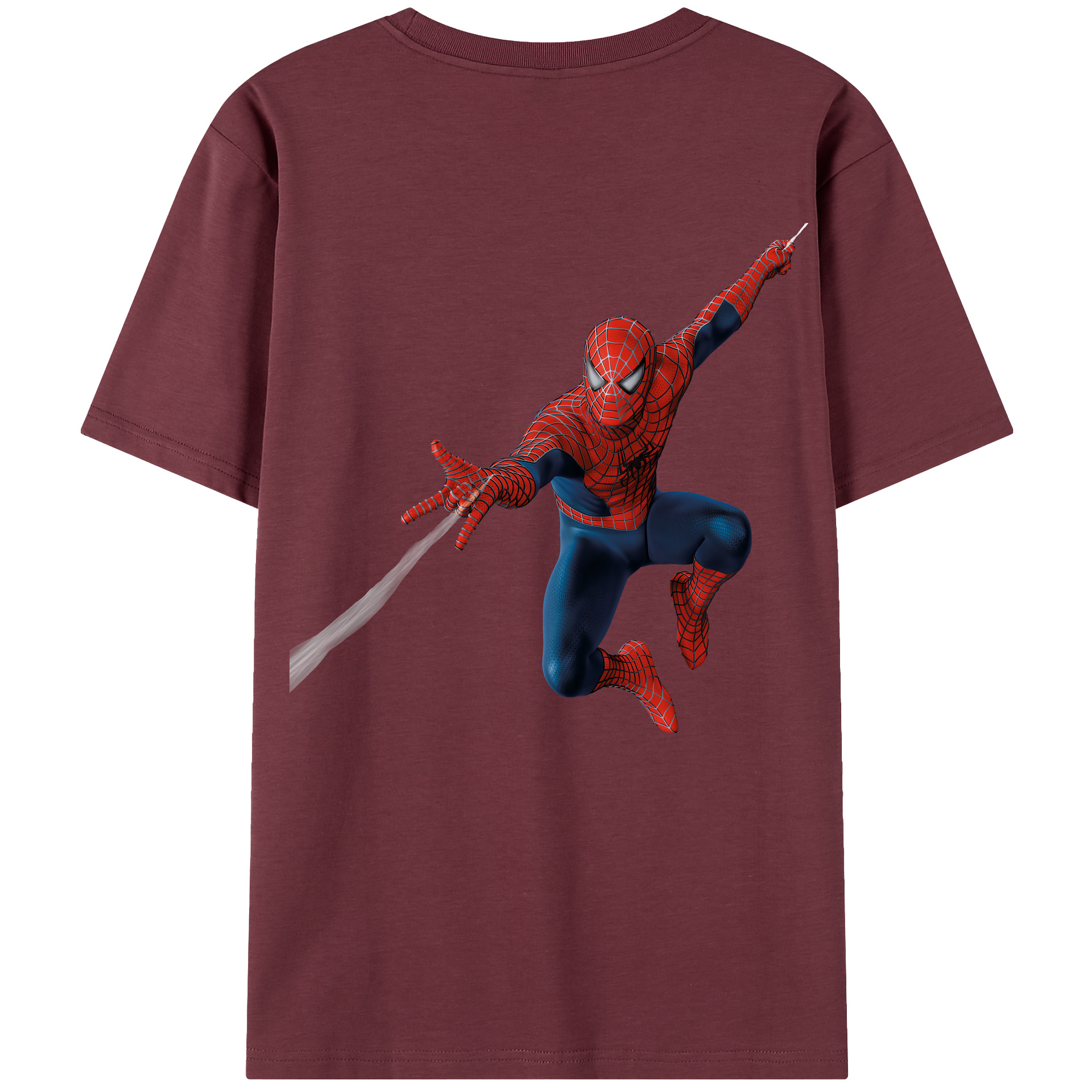 （画像用） Spider Man スパイダーマン 綿100％半袖Tシャツ（背面プリント）